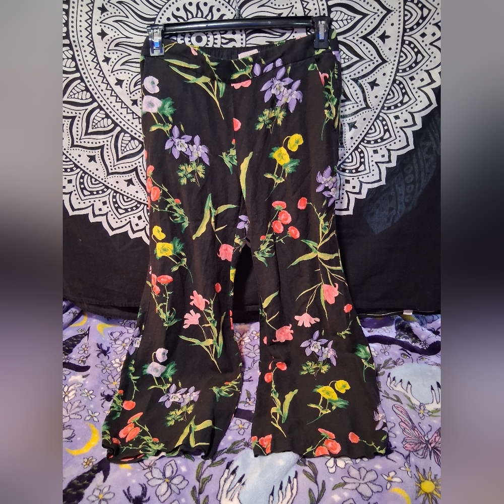 LOFT Multicolor Floral Print Pants